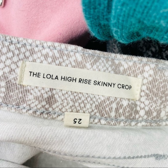 Aritzia Denim Forum The Lola High Rise Skinny Crop Pants Snake 25 - Picture 4 of 7